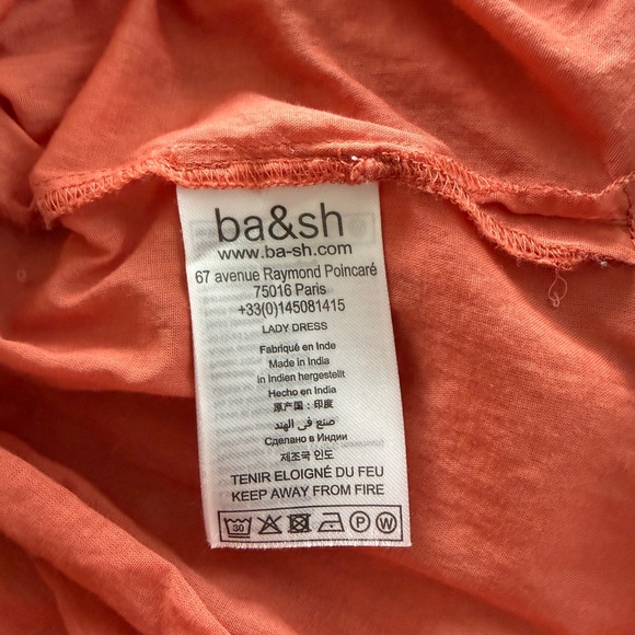 ba&sh Multicolor Tiered Midi Dress in Coral, Yellow & Cream, Size S - Picture 7 of 8